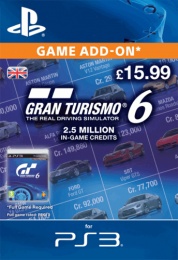 PS3 Gran Turismo 6 2.5 million credit             